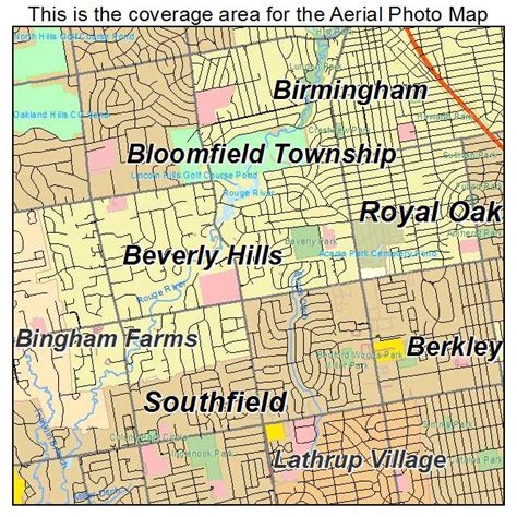 Aerial Photography Map of Beverly Hills, MI Michigan