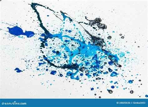 Blue Paint Splashes Stock Photo Image Of Splash Paint 28605636