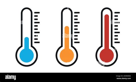 Thermometer Hot Cold Temperature Vector Icon Set Stock Vector Image And Art Alamy