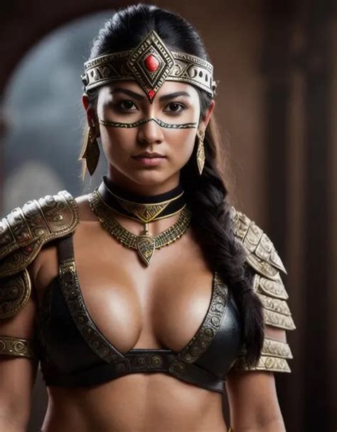 Please Produce A Picture Of A Female Aztec Warrior