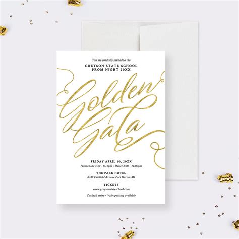 Golden Gala Invitation Template Elegant Gala Night Invite Digital