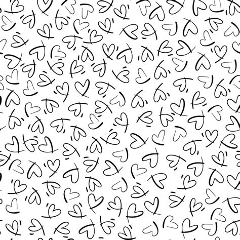 Seamless Monochrome Pattern With Small Hearts Vector Repeating Texture