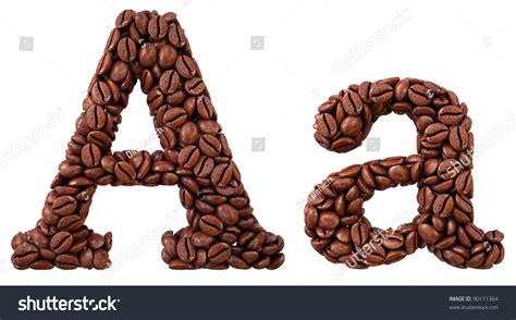 Alphabet Coffee Beans Isolated On White Stock Illustration 90111364