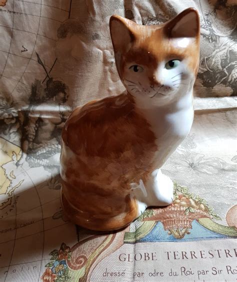 Vintage Babbacombe Devon Pottery Hand Painted Ginger Cat Etsy