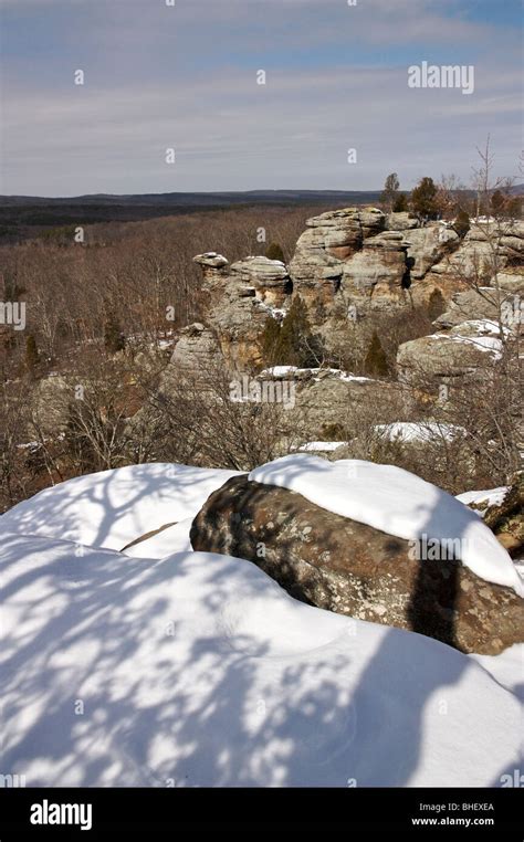 Garden of the Gods Recreation Area in winter. Illinois USA Stock Photo ...