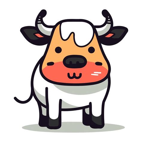 Premium Vector Cute Cow Cartoon Character Vector Illustration Cute