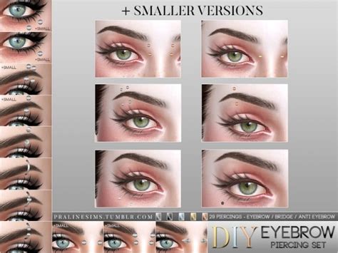 The Sims Resource: Eyebrow Piercing Set by Pralinesims • Sims 4 Downloads