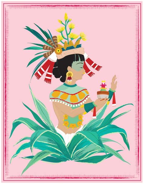 Mayahuel Aztec Goddess Art Print Etsy