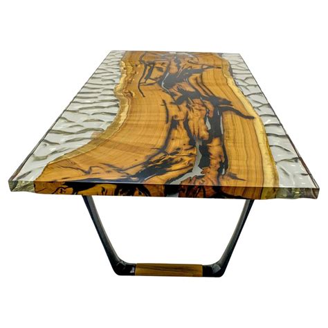 Live Edge Epoxy Resin Dining Table - Suar Wood Table For Sale at 1stDibs