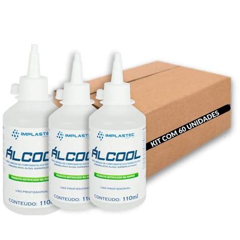 Kit 60 Álcool Isopropilico 110ml 99 8 PCI Limpeza Eletrônica Placas