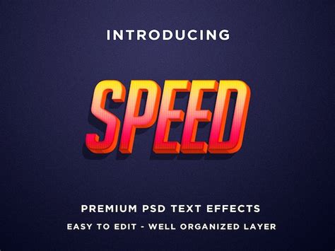 Mod Les Deffets De Texte D Orange Rapides Psd Premium