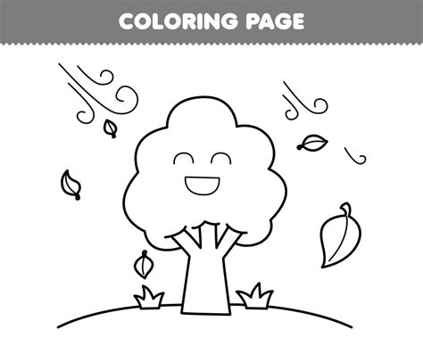 juego educativo para niños página para colorear de lindo árbol de