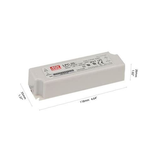 Meanwell Driver LPC 20 500 20W 500mA IP67 Constant Current