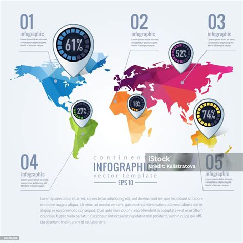 World Map Infographics Template Stock Illustration Download Image Now