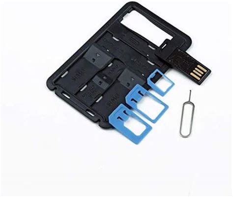 All In One Credit Card Size Slim Sim Adapter Kit With Tf Card Reader And Sim Card Tray Eject Pin