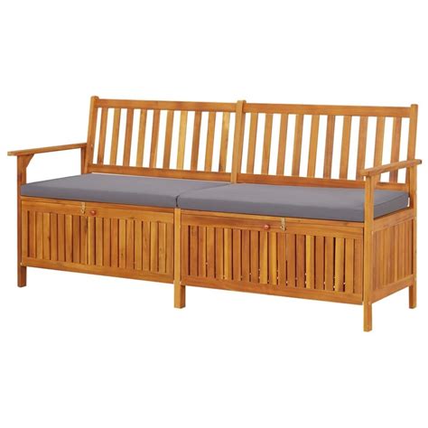 Banc De Jardin Xxl En Acacia Huil Avec Coussin Et Coffre