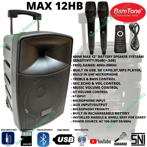 Jual Speaker Aktif Portable Bluetooth Usb Baretone Max Hb Original