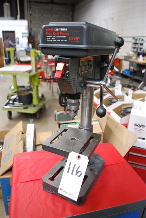 Searscraftsman 8 13 Hp Bench Top Drill Press 3 Speed 620 1300 3100