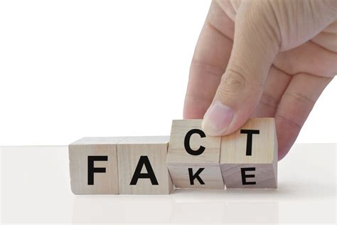 Hand Flip Wood Cube Change The Word Fact Or Fake Isolated On