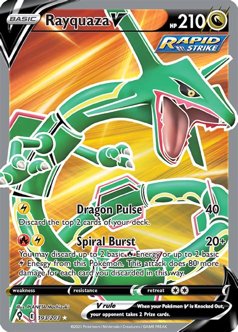 Rayquaza V Evolving Skies Pokemon Card Pikawiz