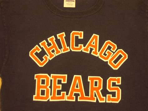 Chicago Bears Nfl Classic Blue T Shirt Starter Brand Vintage Orange