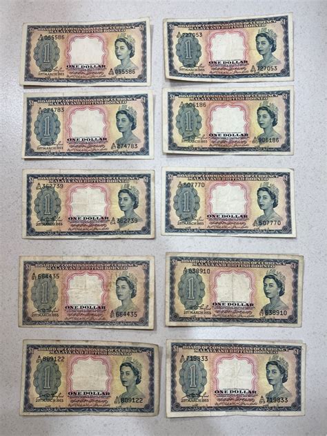 Malaya And British Borneo 1953 Beautiful Queen One Dollar 1 With