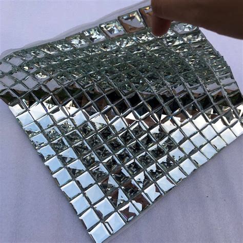 Sparkling Diamond Cut Mirror Glass Mosaic Tiles For Stunning Wall Decor