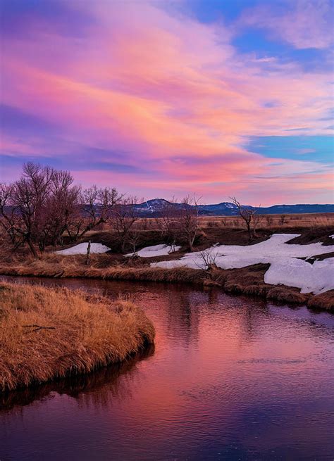 Redwater Sunset Spring Melt Photograph By Leith Sandness Fine Art America