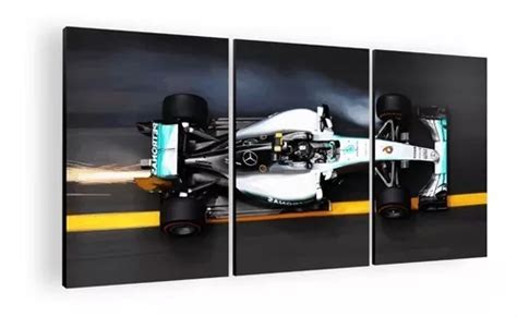 Cuadro Decorativo Mural Triptico Formula 1 90x42 Mdf Cuotas Sin Interés