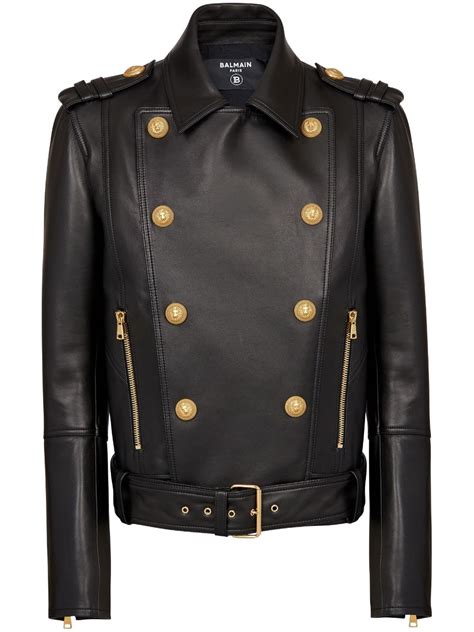 Balmain Double Breasted Biker Jacket Farfetch