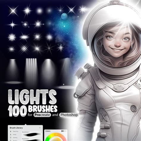 100 Lights Brushes For Procreate Procreate Light Effect Brushes