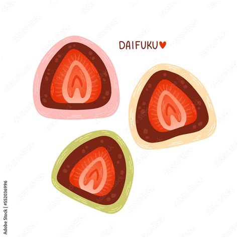 Daifuku vector. Daifuku on white background. Daifuku is Japanese ...