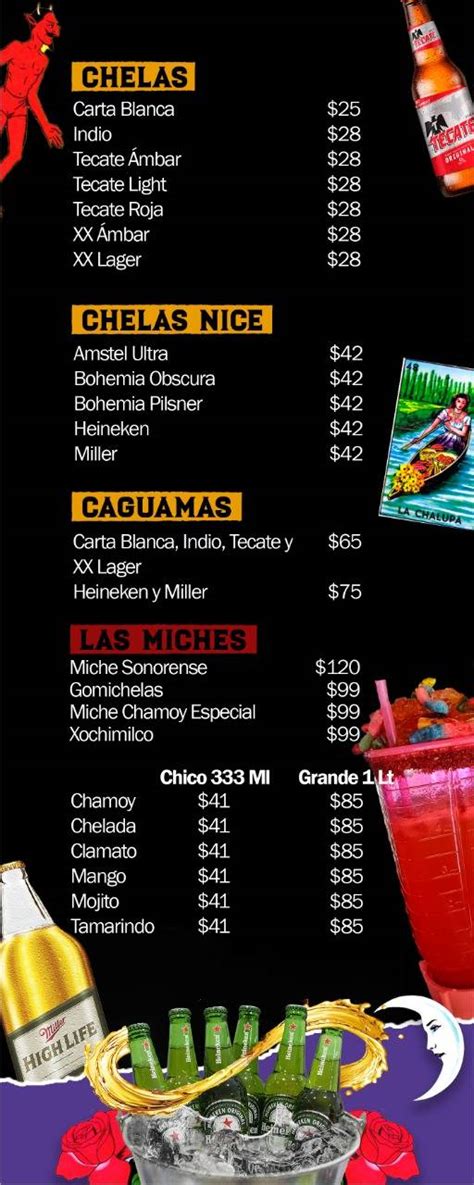 Carta del restaurante Cervecería Xochimilco Guadalajara Av Fray