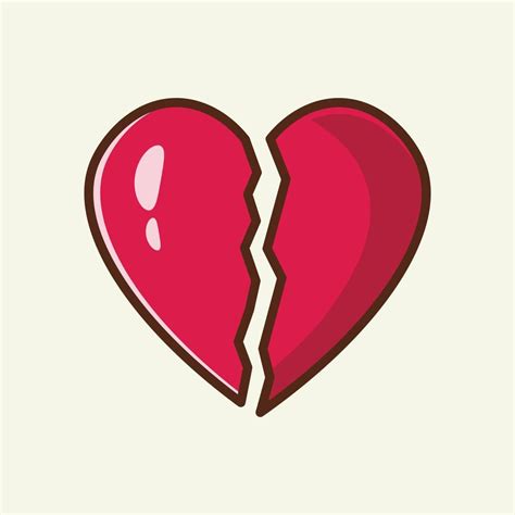 Broken heart cartoon icon vector illustration 13948234 Vector Art at ...