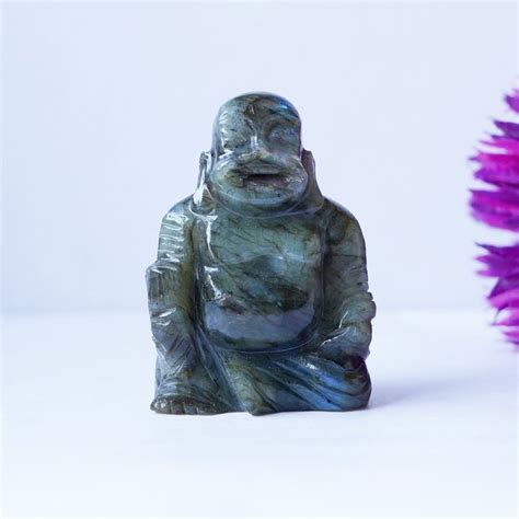 Superbe Bouddha Rieur En Labradorite Bleue Sculpture De Catawiki