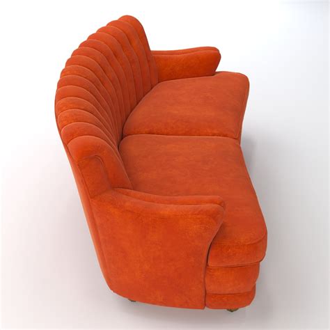 Vintage Couch Furniture Retro Orange Couch model - TurboSquid 2085852