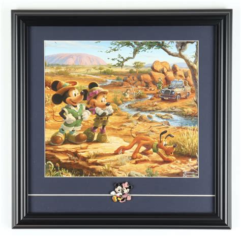 Thomas Kinkade Walt Disney S Mickey Minnie Mouse On Safari X