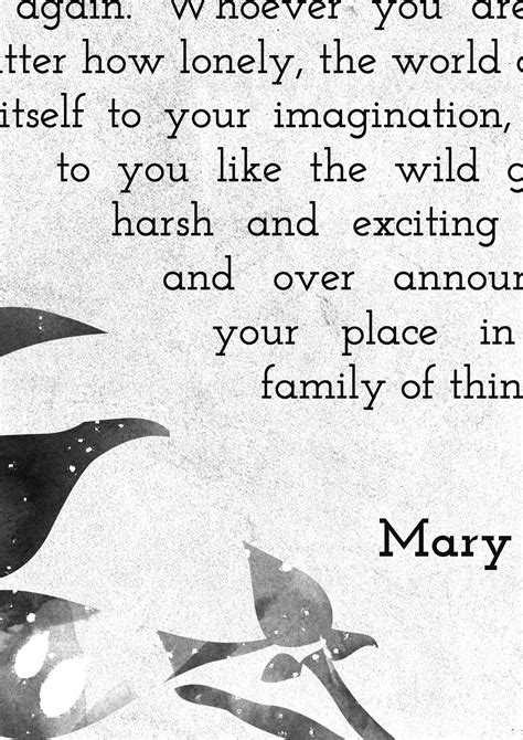 Mary Oliver Mary Oliver Poster Mary Oliver Quote Mary Etsy