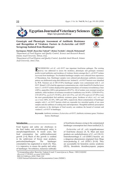 Pdf Genotypic And Phenotypic Assessment Of Antibiotic Resistance And