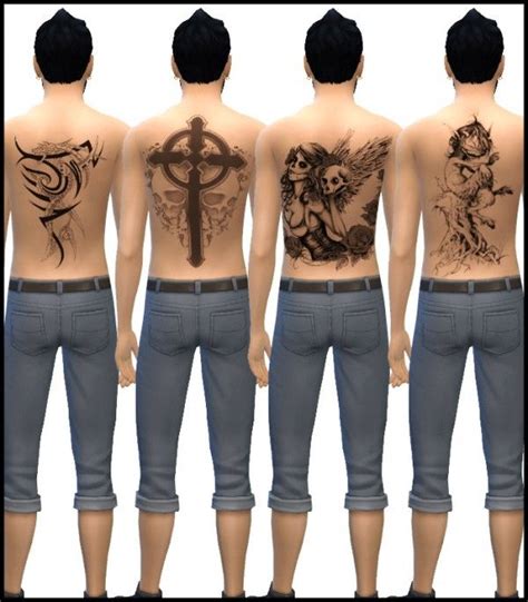 Simista: Male Back Tattoos • Sims 4 Downloads