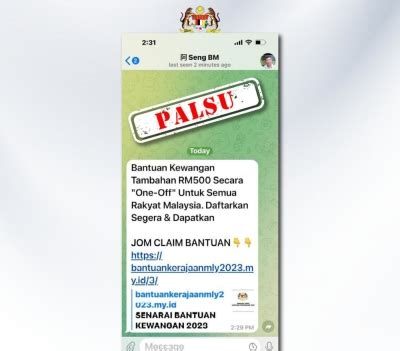 No RM500 Aid For All Malaysians Finance Ministry Debunks Fake News