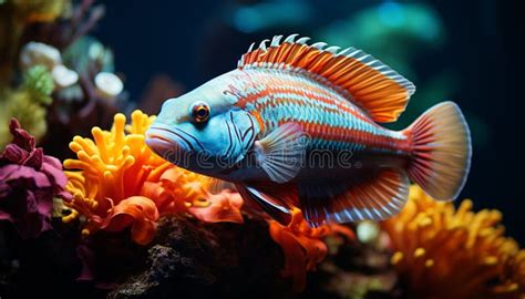 Peces Payaso De Colores Vivos Nadando En Arrecife Subacuático Generado