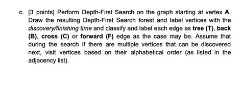 Solved B Points Perform Breadth First Search On The Chegg