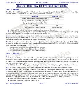 Đề thi HSG TPHCM năm 2021