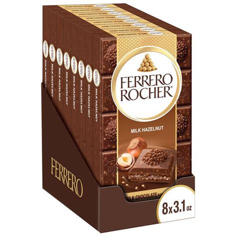 Ferrero Rocher Premium Chocolate Bars 8 Pack Chocolate Hazelnut 3 1