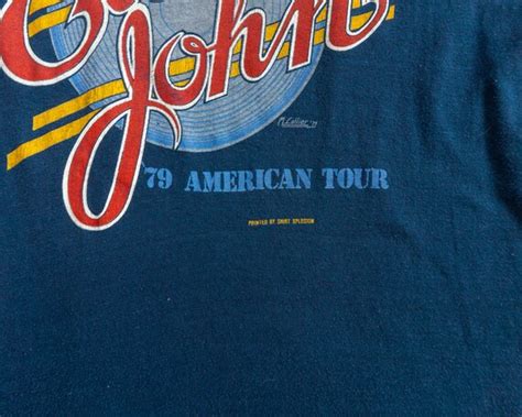 70s Vintage Elton John Tour T Shirt 70s Elton John Gem