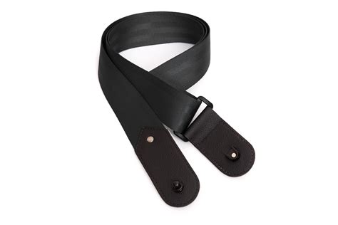 Pitch Black Guitar Strap With Built In Strap Locks Rubington Black