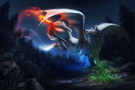 Anime Winged Wolf Wallpaper