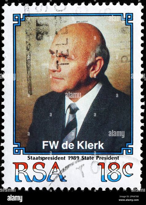 President Frederik Willem De Klerk On South African Postage Stamp Stock