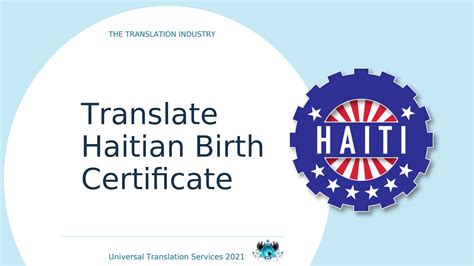 Translate Haitian Birth Certificate By Universal Translation Services